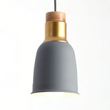Nordic Metal Pendant Ceiling Light With Bell Hanging Design In Black/Grey/White - 1 Grey