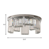 Contemporary Jagged Block Flush Mount Lamp - Clear Crystal Ceiling Light (18/23.5 W 6/9-Light) For