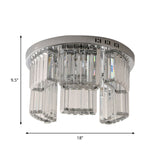 Contemporary Jagged Block Flush Mount Lamp - Clear Crystal Ceiling Light (18/23.5 W 6/9-Light) For