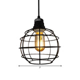Nautical Style Metal Pendant Lamp With Black Global Shade - Perfect For Balcony Hanging