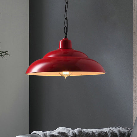 Vintage Double Bubble Hanging Lamp - Red/White Perfect For Coffee Shops Red