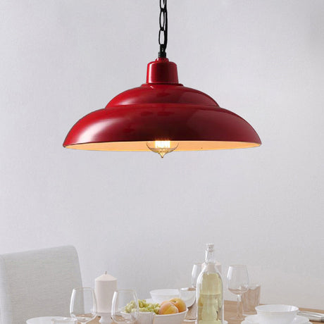Vintage Double Bubble Hanging Lamp - Red/White Perfect For Coffee Shops