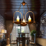 Metal Vintage Chandelier With Three-Lights Bronze Finish - Perfect For Dining Room Décor