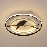 Black Acrylic Bird Ceiling Mount Light For Bathroom And Bedroom