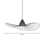 Black Wire Hat-Shaped Pendant Light For Restaurants - Simple Style