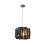 Contemporary Black/Silver Origami Hanging Lamp Metal One-Head Ceiling Pendant For Restaurants