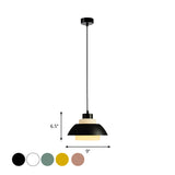 Stylish Black/White Flared Shade Hanging Lamp - Macaron 1 Light Pendant For Dining Room