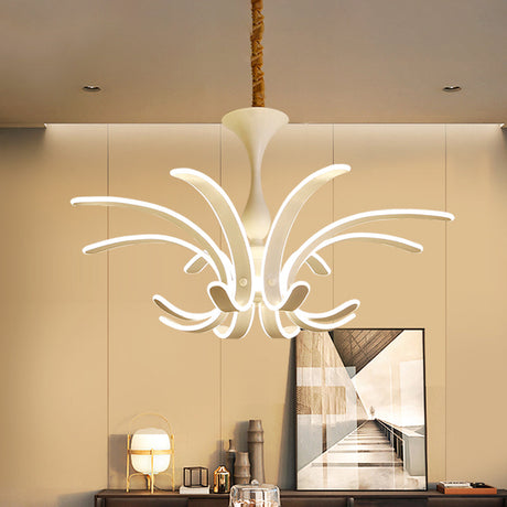 Modern White Fireworks Pendant Chandelier Led Ceiling Lamp For Living Room