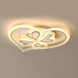 Romantic Heart Ceiling Light - Acrylic Flush Mount In White For Adult & Child Bedroom