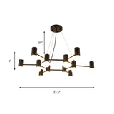 Black Metal Honeycomb Chandelier - Modern Hanging Light For Restaurant Or Cottage