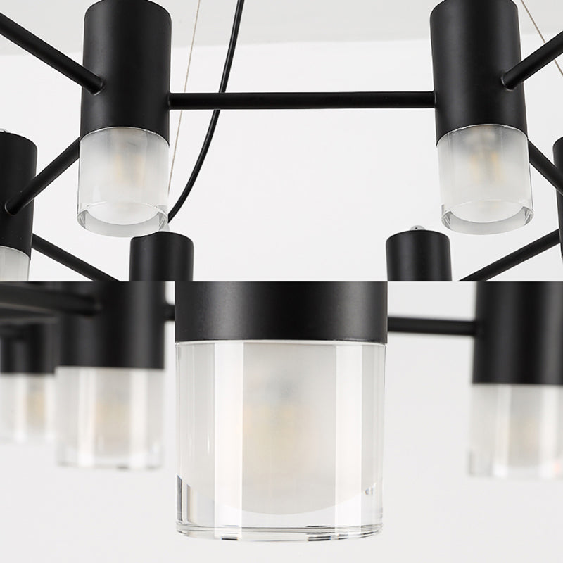 Black Metal Honeycomb Chandelier - Modern Hanging Light For Restaurant Or Cottage