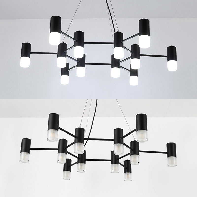 Black Metal Honeycomb Chandelier - Modern Hanging Light For Restaurant Or Cottage