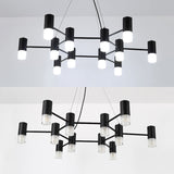 Black Metal Honeycomb Chandelier - Modern Hanging Light For Restaurant Or Cottage