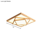 19’/25’/31.5’ Wide Minimalist Wood Beige Led Ceiling Light In White/Warm/Natural - Flush Mount Lamp
