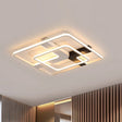 19.5’/23.5’ Wide Acrylic Square Flushmount Led Ceiling Lamp In White Light / 19.5’ Warm