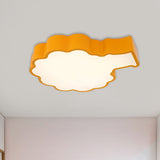 Cartoon Style Led Acrylic Flush Mount Ceiling Lamp - Blue/Red/Green Apple Tree Design For Bedrooms
