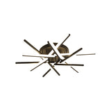 Contemporary Led Black Crossed Acrylic Semi Flush Mount Light Ceiling Lamp