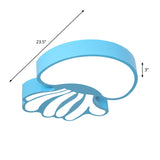 Jellyfish Blue Led Flushmount Light With Acrylic Shade In Warm/White