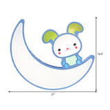 Adorable Acrylic Moon & Bunny Led Ceiling Lamp For Gamer Room