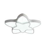 Cartoon Led Flush Mount Light: Vibrant 2-Star Acrylic Ceiling Lamp For Corridor And Kids Bedroom