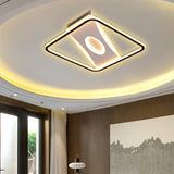 Square Nordic Flush Mount Light With Integrated Led And Warm/White Options 16-35.5 Widths White /