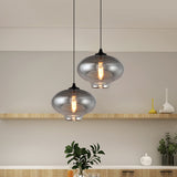 Smoke Gray Mini Pendant Light - Modern Glass Ceiling Fixture For Bars And Cafes With 1 Head