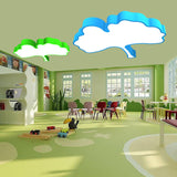 Ginkgo Leaf Led Ceiling Light In Macaron Metal Red/Yellow/Blue - Nursery Flush Mount 23.5/31.5 W
