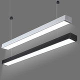 Minimalist Acrylic Linear Led Hanging Light Black/White Ceiling Pendant Lamp For Office - 2/3/4 Wide