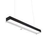 Contemporary Rectangular Acrylic Office Ceiling Light - Led Flush Mount Black Finish Wider Options
