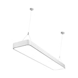 Contemporary Led Pendant Light: Black/White Rectangular Ceiling Lamp With Acrylic Shade - 4/8/12 W