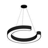 Contemporary Black C Pendant Ceiling Light - Led Acrylic Down Lighting Warm/White (16/23.5/31.5 W)