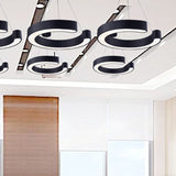 C Shaped Acrylic Led Pendant: Minimalist Black/White Hanging Lamp In Warm/White Light 21.5/31.5 Wide