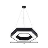 Nordic Hanging Ceiling Light: Honeycomb Gym Down Pendant In Black Led Iron Design