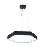 Metallic Honeycomb Led Pendant Light - Black/White Hanging Lamp Kit With Acrylic Diffuser