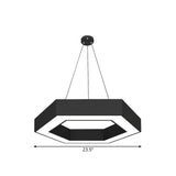 Modern Round Acrylic Led Pendant Light - 18 31.5 39 W Black Ceiling Lamp For Restaurants