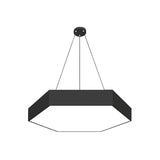 Modern Round Acrylic Led Pendant Light - 18 31.5 39 W Black Ceiling Lamp For Restaurants / B