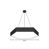 Contemporary Honeycomb Led Pendant Lamp - Black Iron Dining Room Light Fixture 18/23.5/47 L