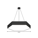 Contemporary Honeycomb Led Pendant Lamp - Black Iron Dining Room Light Fixture 18/23.5/47 L