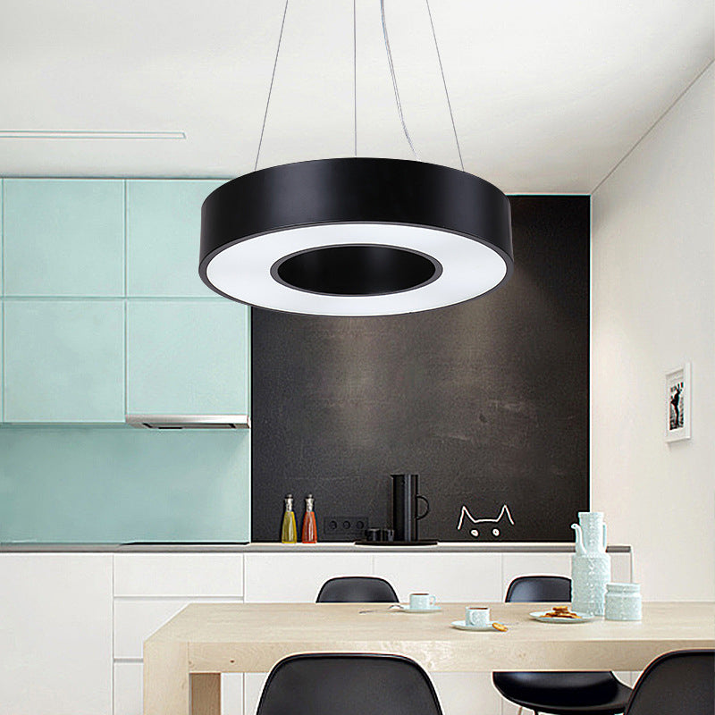 Simplicity Circular Led Hanging Lamp - 23.5 Width Iron Black Finish Office Lighting Fixture