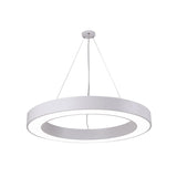 Modern Led Ceiling Lamp With Halo Ring Pendant Lighting In Black/White Acrylic Shade