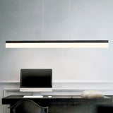 Black Led Acrylic Linear Ceiling Lamp - Ultrathin Wide & Simple Design For Office 23.5/35.5/47