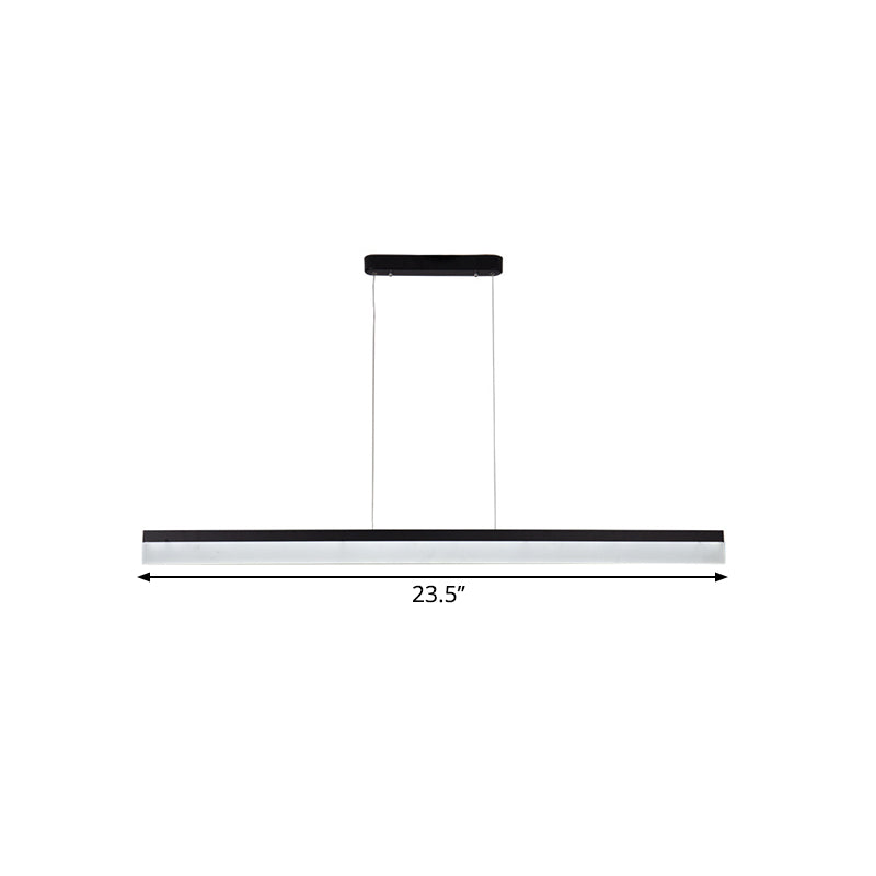 Black Led Acrylic Linear Ceiling Lamp - Ultrathin Wide & Simple Design For Office 23.5/35.5/47