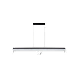 Black Led Acrylic Linear Ceiling Lamp - Ultrathin Wide & Simple Design For Office 23.5/35.5/47