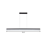 Black Led Acrylic Linear Ceiling Lamp - Ultrathin Wide & Simple Design For Office 23.5/35.5/47
