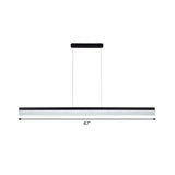 Black Led Acrylic Linear Ceiling Lamp - Ultrathin Wide & Simple Design For Office 23.5/35.5/47