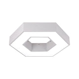 Contemporary Hexagon Led Ceiling Light In Black/White - 16’/19.5’/31.5’ W White / 16’