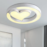 White Acrylic Led Circle Ceiling Mount Light - Modern Bedroom Lamp For Adults And Kids / C