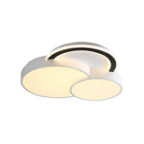Modern Half-Circle Flush Mount Led Ceiling Lamp - Foyer Round White Acrylic