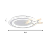 Circle Led Flush Mount Light - Simple Style With Star Acrylic Design Ceiling Lamp For Kindergarten