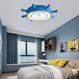 Kid Bedroom Ceiling Light: Acrylic Seaside Flush Mount In Blue